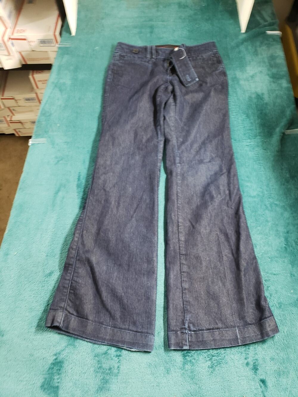 Banana Republic Jeans Size 00 Petite Women Blue Pants Trouser Flared Wide Leg